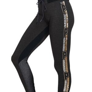 PINK sequin logo leggings XS